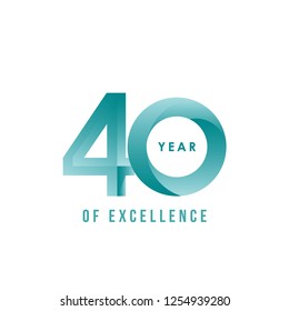 40 Year of Excellence Vector Template Design Illustration