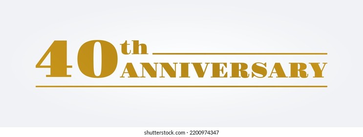 40 years, 40th anniversary logo or icon. Birthday, jubilee, celebrate emblem templae. Celebration, invitation, marriage badge, label or banner design. Vector illustration.