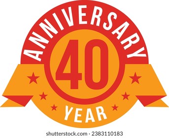 40 years anniversary badge 40th anniversary logo Vector illustration