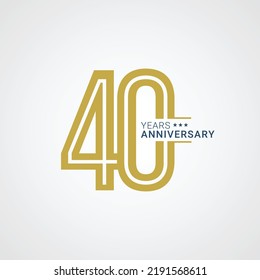 40 years anniversary badge vector illustration