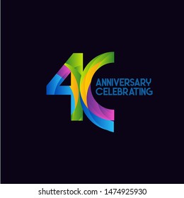 40 Years Anniversary Celebrating Vector Template Design Illustration