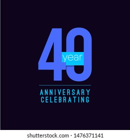40 Years Anniversary Celebrating Vector Template Design Illustration