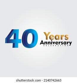 40 Years anniversary celebration 3D vector template design illustration
