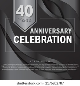 40 Years anniversary celebration 3d vector template design illustration