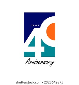 40 years anniversary celebration 3d vetor template design illustration