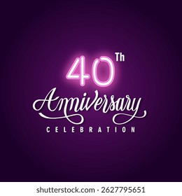 40 anos aniversário celebração 3d modelo de vetor ilustração 