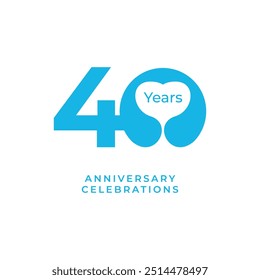 40 Years Anniversary Celebration Badge Vector Template Design