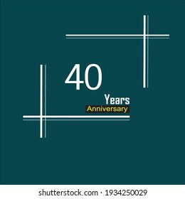 40 Years Anniversary Celebration Blue Color Vector Template Design Illustration