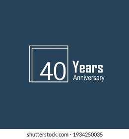 40 Years Anniversary Celebration Blue Color Vector Template Design Illustration