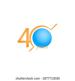 40 Years Anniversary Celebration Circle Orange Vector Template Design Illustration
