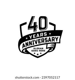 40 years anniversary celebration design template. 40th anniversary logo. Vector and illustration.