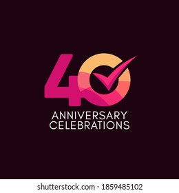 40 Years Anniversary Celebration Full Color Vector Template Design Illustration