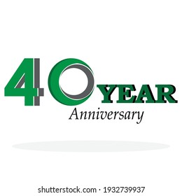 40 Years Anniversary Celebration Green Color Vector Template Design Illustration - Shutterstock ID 1932739937