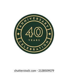 diseño de plantilla de ilustración de etiqueta de celebración de 40 años