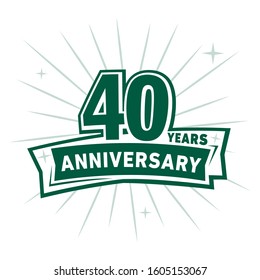 40 years anniversary celebration logo design template. Vector and illustration.