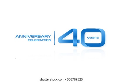 Logo de la celebración de los 40 años, azul, aislado en fondo blanco