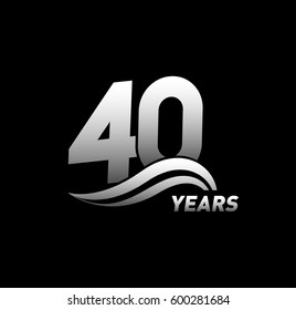 40 Years Anniversary Celebration logo Design. black and white color