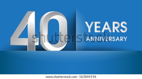 40 Years Anniversary Celebration Logo Flat Stock Vector (Royalty Free ...