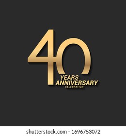 40 years anniversary celebration logotype with elegant modern number gold color for celebration