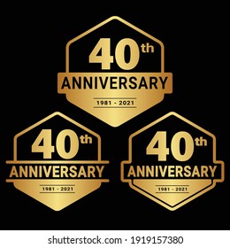 40 years anniversary celebration logotype. 40th anniversary logo collection. Set of anniversary design template. Vector and illustration.
