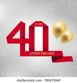 40 years anniversary celebration logotype.