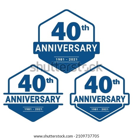 40 years anniversary celebration logotype. 40th anniversary logo collection. Set of anniversary design template. Vector and illustration.