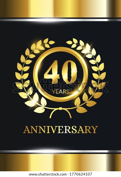 40 Years Anniversary Celebration Luxury Celebration Stock Vector ...