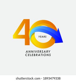 40 Years Anniversary Celebration Number Vector Template Design Illustration