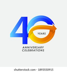 40 Years Anniversary Celebration Number Vector Template Design Illustration
