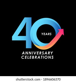 40 Years Anniversary Celebration Number Vector Template Design Illustration