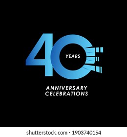 40 Years Anniversary Celebration Number Vector Template Design Illustration
