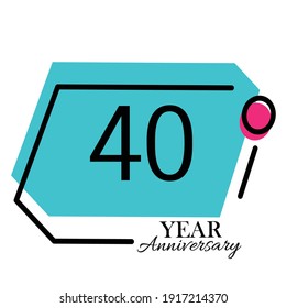40 Years Anniversary Celebration Number Vector Template Design Illustration