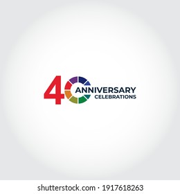 40 Years Anniversary Celebration. Number Vector Template Design Illustration. Eps10