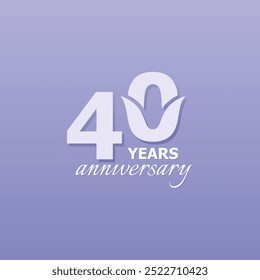 40 Years Anniversary Celebration Number Vector Design Collection