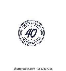 40 Years Anniversary Celebration Retro Vector Template Design Illustration