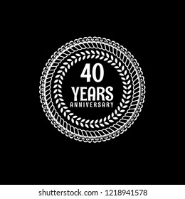 40 years anniversary celebration simple emblem, label, badge, logo. vintage logo, 40 year sign, jubilee, greeting card.circle shapes with stars