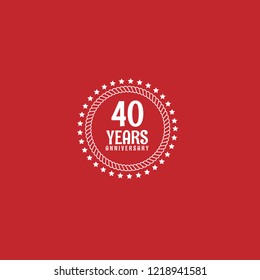 40 years anniversary celebration simple emblem, label, badge, logo. vintage logo, 40 year sign, jubilee, greeting card.circle shapes with stars
