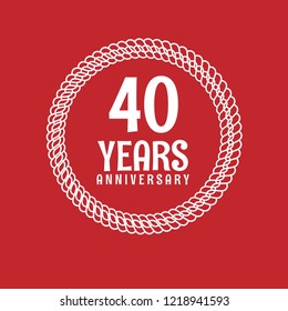40 years anniversary celebration simple emblem, label, badge, logo. vintage logo, 40 year sign, jubilee, greeting card.circle shapes with stars
