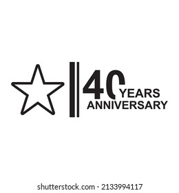 40 Years Anniversary Celebration Simple Logo