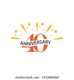 40 years anniversary celebration template vector design illustration