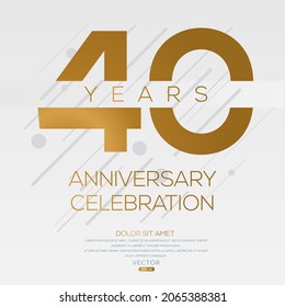 40 years anniversary celebration template, Vector illustration.