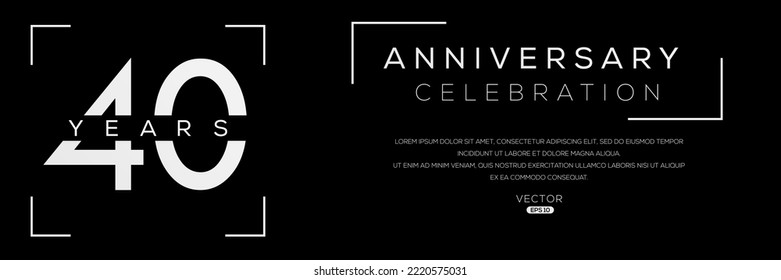 40 years anniversary celebration template, Vector illustration.