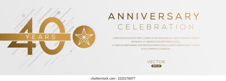 40 years anniversary celebration template, Vector illustration.