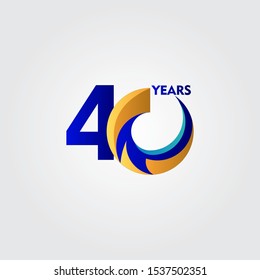 40 Years Anniversary Celebration Vector Template Design Illustration