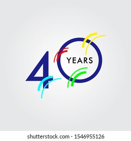 40 Years Anniversary Celebration Vector Template Design Illustration