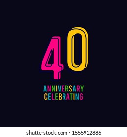 40 Years Anniversary Celebration Vector Template Design Illustration