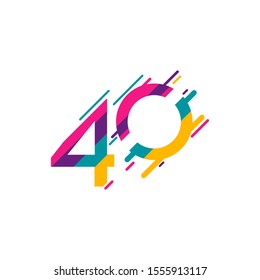 40 Years Anniversary Celebration Vector Template Design Illustration