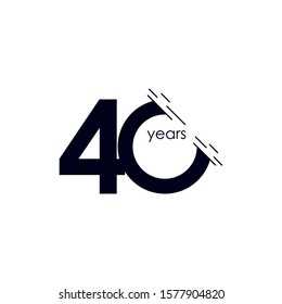 40 Years Anniversary Celebration Vector Template Design Illustration