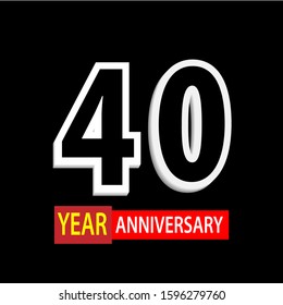 40 Years Anniversary Celebration Vector Template Design Illustration