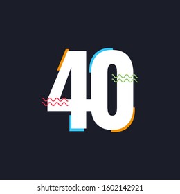 40 Years Anniversary Celebration Vector Template Design Illustration Logo Icon